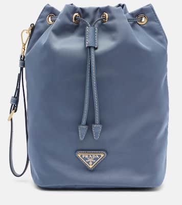 Re-Nylon leather-trimmed pouch | Prada
