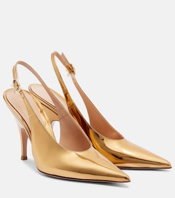 Slingback-Pumps Sofia aus Metallic-Leder | Gianvito Rossi