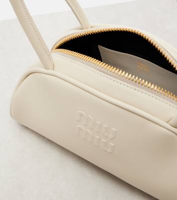 Beau Small leather bowling bag | Miu Miu
