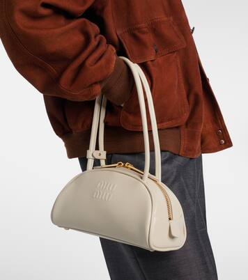 Beau Small leather bowling bag | Miu Miu