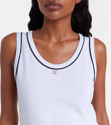 VLogo cotton jersey tank top  | Valentino