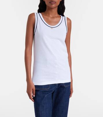 VLogo cotton jersey tank top  | Valentino