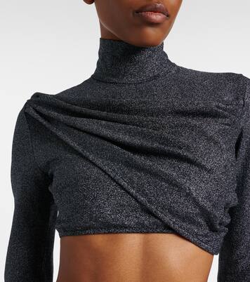 Cropped-Top aus Lamé | Gucci