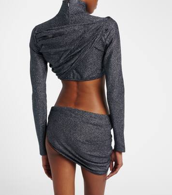 Cropped-Top aus Lamé | Gucci