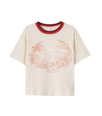 Mahon embroidered linen and cotton T-shirt | Zimmermann Kids