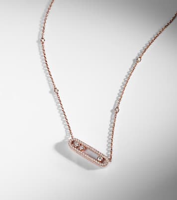 Baby Move 18kt rose gold necklace with diamonds | Messika