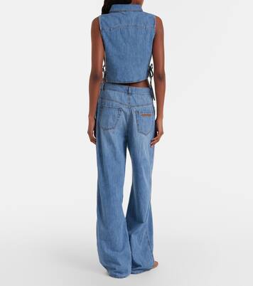 Chambray wide-leg pants | Miu Miu