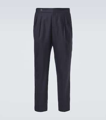 Pantalon droit en laine et soie | Brunello Cucinelli