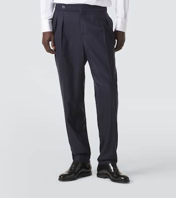 Pantalon droit en laine et soie | Brunello Cucinelli