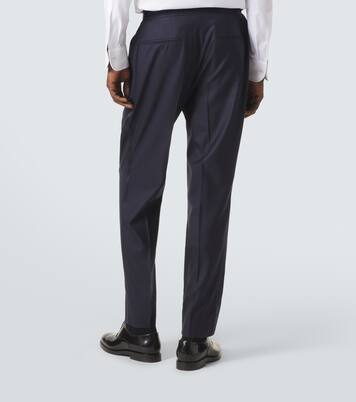 Pantalon droit en laine et soie | Brunello Cucinelli