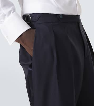Pantalon droit en laine et soie | Brunello Cucinelli