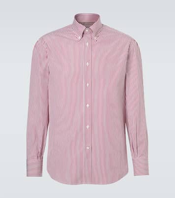 Striped cotton poplin shirt | Brunello Cucinelli