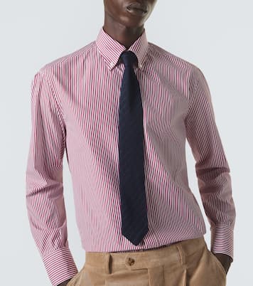 Striped cotton poplin shirt | Brunello Cucinelli