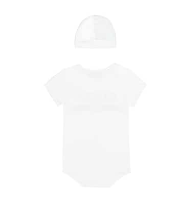 Cotton bodysuit, bib and hat set | Gucci Kids