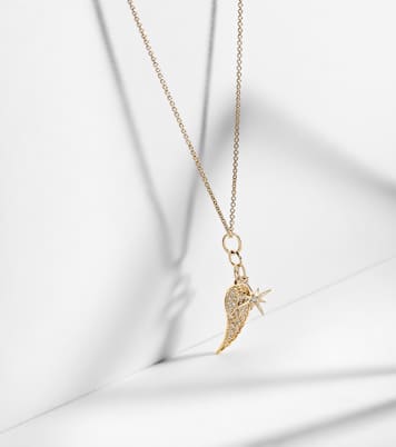 Wing and Starburst 14kt gold necklace with diamonds | Sydney Evan