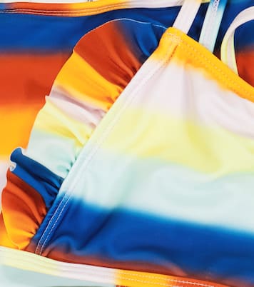 Nanda ruffle-trimmed striped bikini | Molo