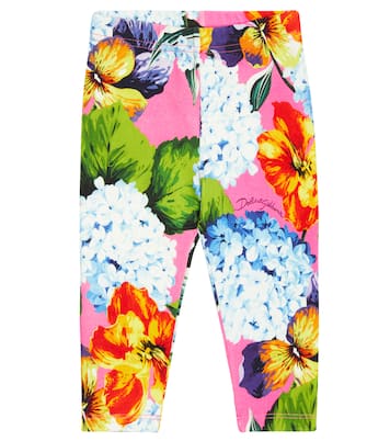 Baby floral cotton-blend leggings | Dolce&Gabbana Kids