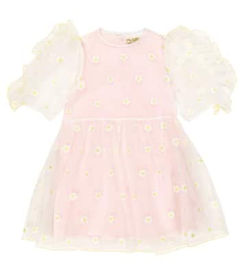 Ruffle-trimmed embroidered dress | Stella McCartney Kids