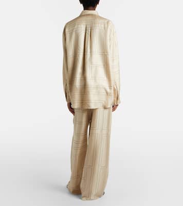 Pantalon à taille mi-haute en soie | Toteme