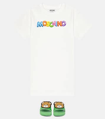 Printed cotton-blend jersey dress | Moschino Kids