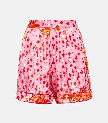 Bedruckte Shorts Isabelle aus Satin | Poupette St Barth