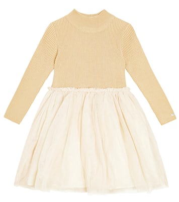 Lotus wool-blend and tulle dress | Donsje