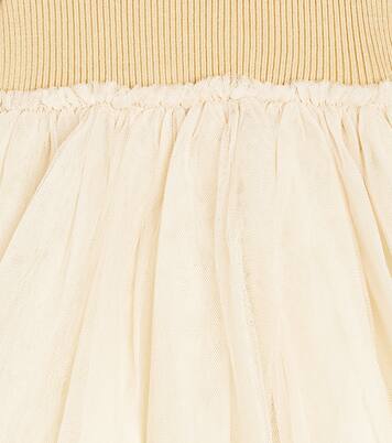 Lotus wool-blend and tulle dress | Donsje
