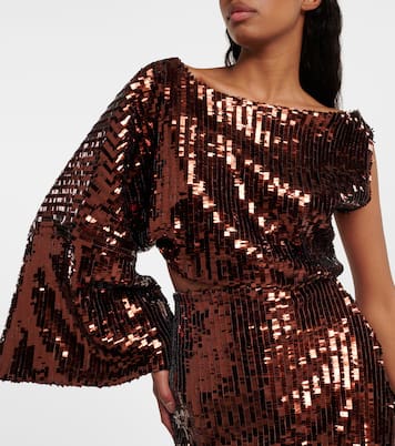 One-Shoulder-Top Eric mit Pailletten | Taller Marmo