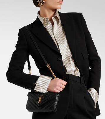 College Mini metalassé leather shoulder bag | Saint Laurent