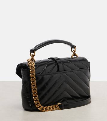 College Mini metalassé leather shoulder bag | Saint Laurent
