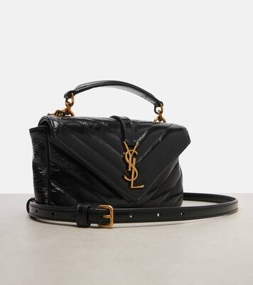 College Mini metalassé leather shoulder bag | Saint Laurent