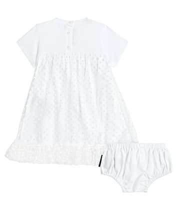 Bébé – Set robe et culotte bloomer en coton | Balmain Kids