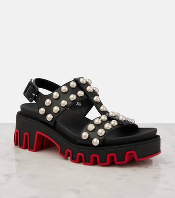 Duniclou studded leather sandals  | Christian Louboutin