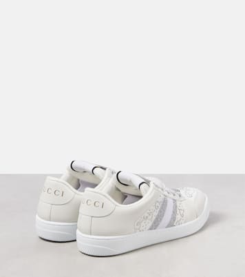 Baskets Screener en cuir à cristaux | Gucci