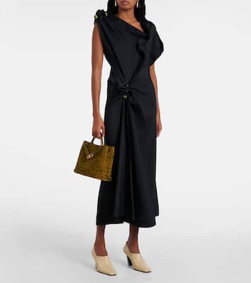 Gathered midi dress | Bottega Veneta