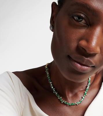 Bold Burst 18kt gold necklace with diamonds and emerald | Suzanne Kalan