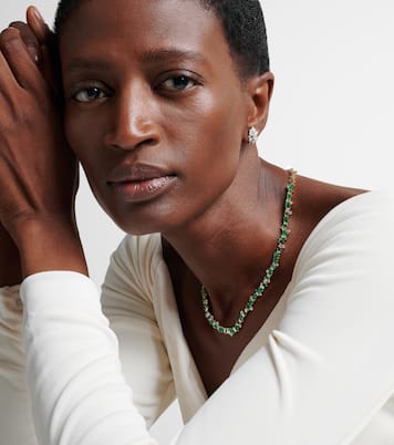 Bold Burst 18kt gold necklace with diamonds and emerald | Suzanne Kalan