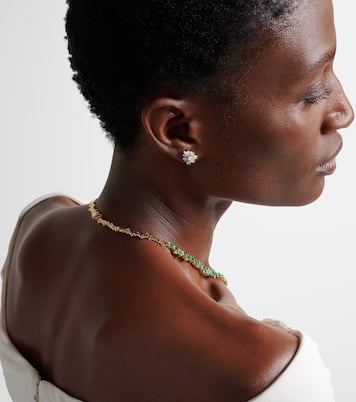 Bold Burst 18kt gold necklace with diamonds and emerald | Suzanne Kalan