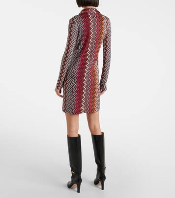 فستان بستايل قميص بنقشة زك زاك | Missoni