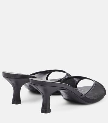 Brigitte 55 leather-trimmed mesh mules | Staud