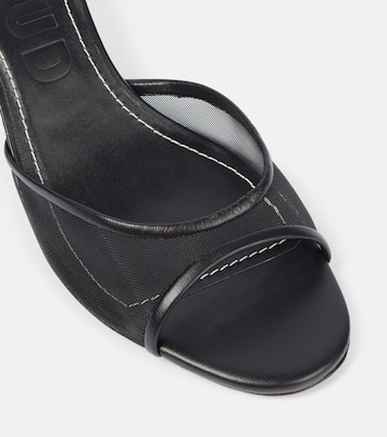 Brigitte 55 leather-trimmed mesh mules | Staud