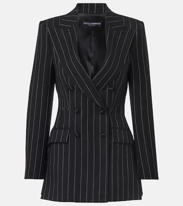 Blazer cruzado de lana con raya diplomática | Dolce&Gabbana