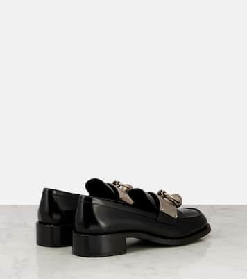 Embellished leather loafers | Prada