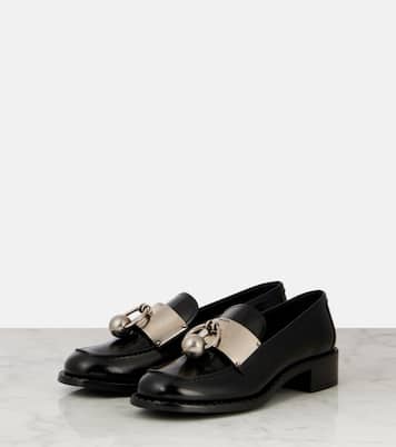 Embellished leather loafers | Prada