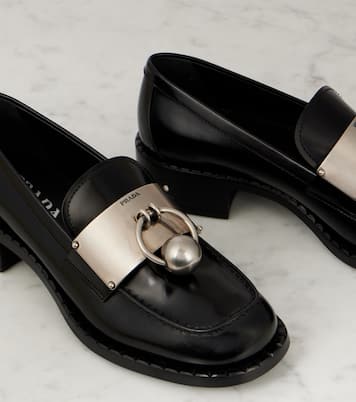Embellished leather loafers | Prada