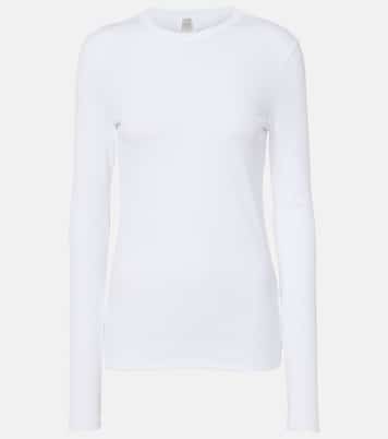 Top acanalado de jersey en mezcla de algodón | Toteme