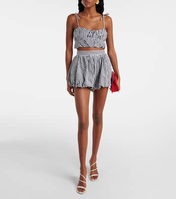 Gingham cotton poplin top | Faithfull