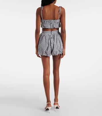 Gingham cotton poplin top | Faithfull