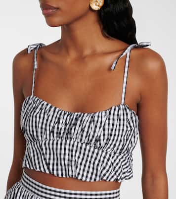 Gingham cotton poplin top | Faithfull