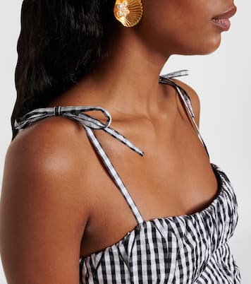 Gingham cotton poplin top | Faithfull